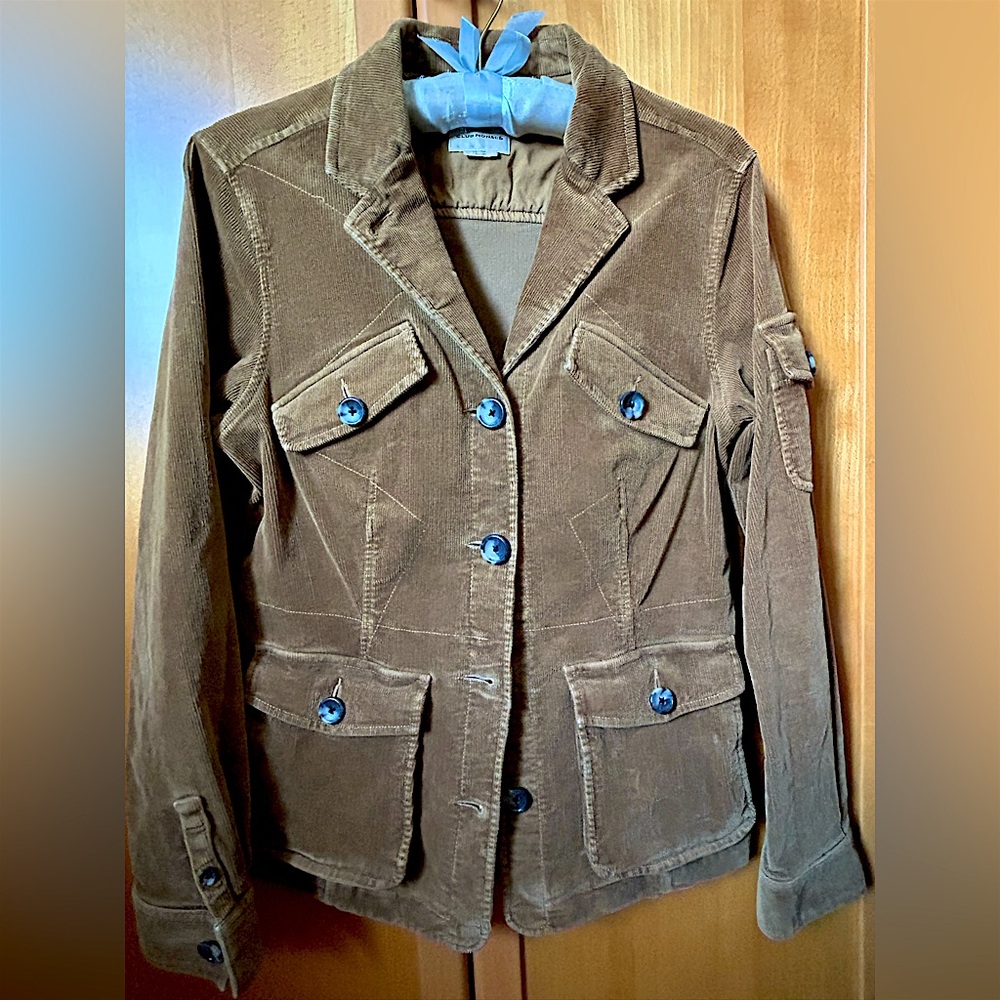 Excellent designer Club Monaco Women's Tan Corduroy 5 pocket  Jacket Size M